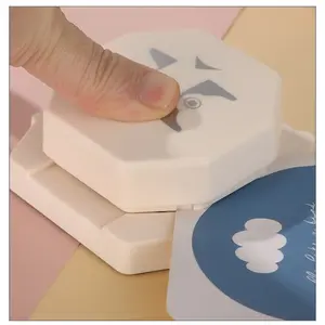 4-in-1 Punch Hole Embosser & Corner Rounder - Heavy-Duty ABS+Metal Plastic Multi-Function DIY Paper Cutter Tool with Punching, Embossing, Edging for Scrapbooking, Card Making, Crafting - Compatible with Die- Machines