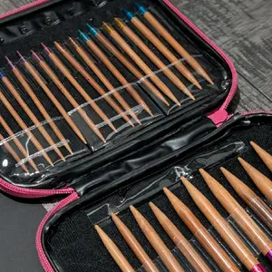 Bamboo circular knitting needle set (13 sizes)