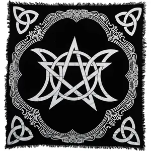Altar Cloth Triple Moon Pentagram Triquetra Witchcraft Alter Tarot Spread Top Wiccan Square Spiritual 18 by 18 Sacred Cloth