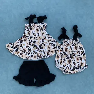 Baby girls cheetah print summer clothes