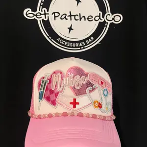 Nurse-Themed Foam Trucker Hat pink daily