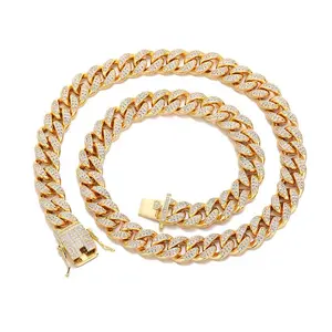 12mm Heavy Iced Out Cuban Chain  Premium Simulated Diamond Necklace  Hip Hop Jewelry Set for Rapper ️ Gold Silver Plated Drip Choker  All Sizes 16-30 inch  Luxury Gift for Him/Her Streetwear