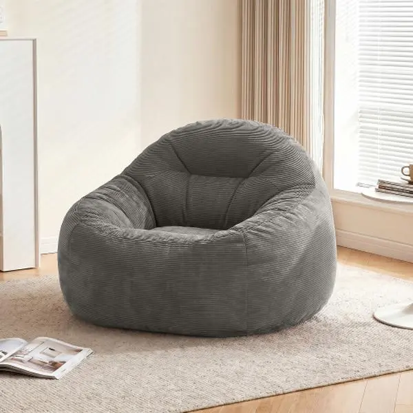 Bean Bag Chair with Filler, Bean Bag Sofa with Tufted Soft Stuffed Filling, Fluffy and Lazy Sofa, Comfy Cozy BeanBag Chairs with Memory Foam for Dorm, Apartment, Living Room