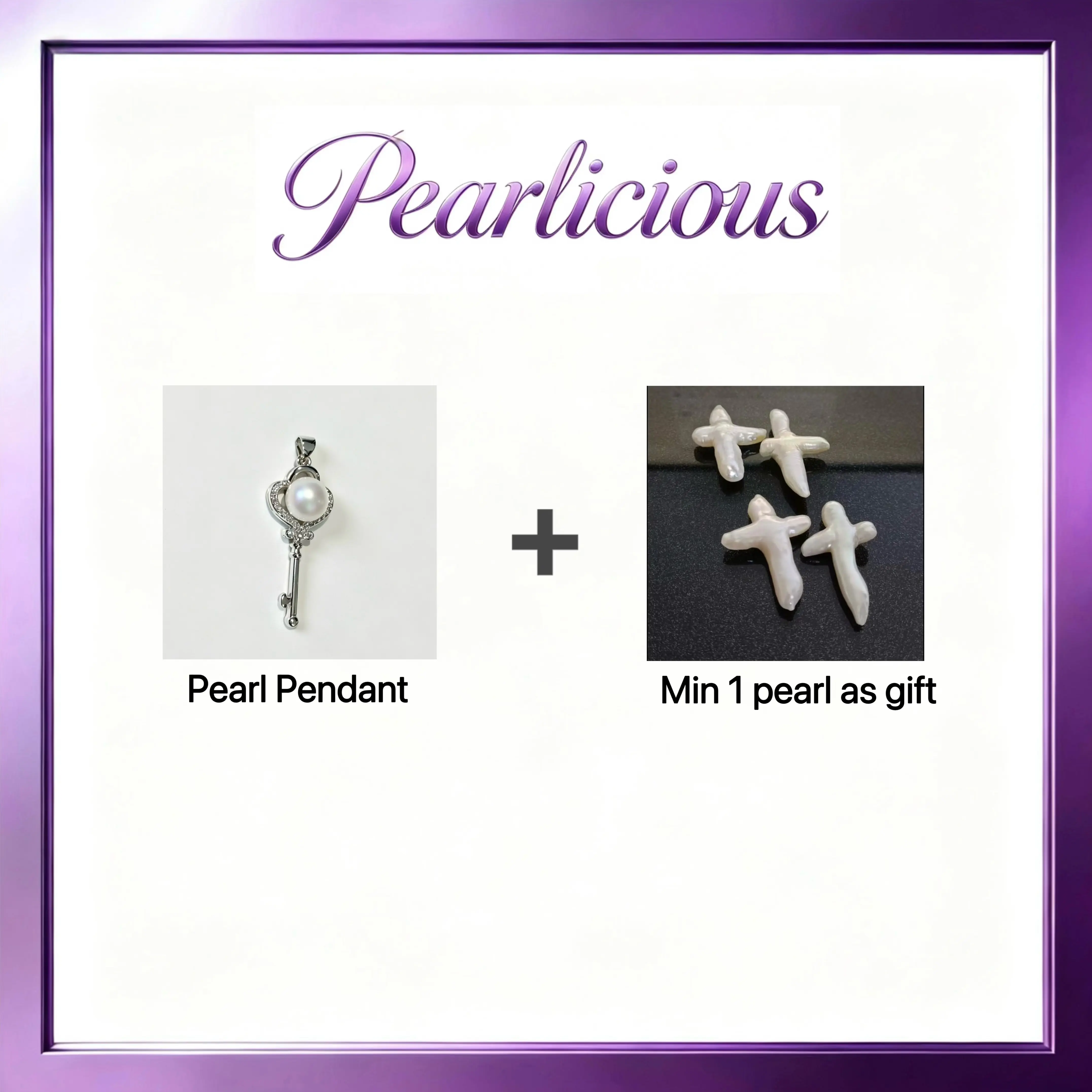 Pearl pendant with Freshwater Cross Pearl Gift (1 Pearl)[live opening] / Freshwater Pearl Pendant Random Pearl Color In Jewelery