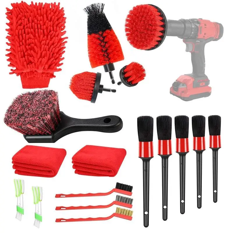 Professional Car Detailing Kit, Multifunctional CarCleaning Kit with a Variety of High Quality Soft-bristle Detailing Brush Set for Cleaning All CarParts, Interior, Exterior, Wheels and Dashboard Powerful Stick Vacuums Cordless Stick Vacuum