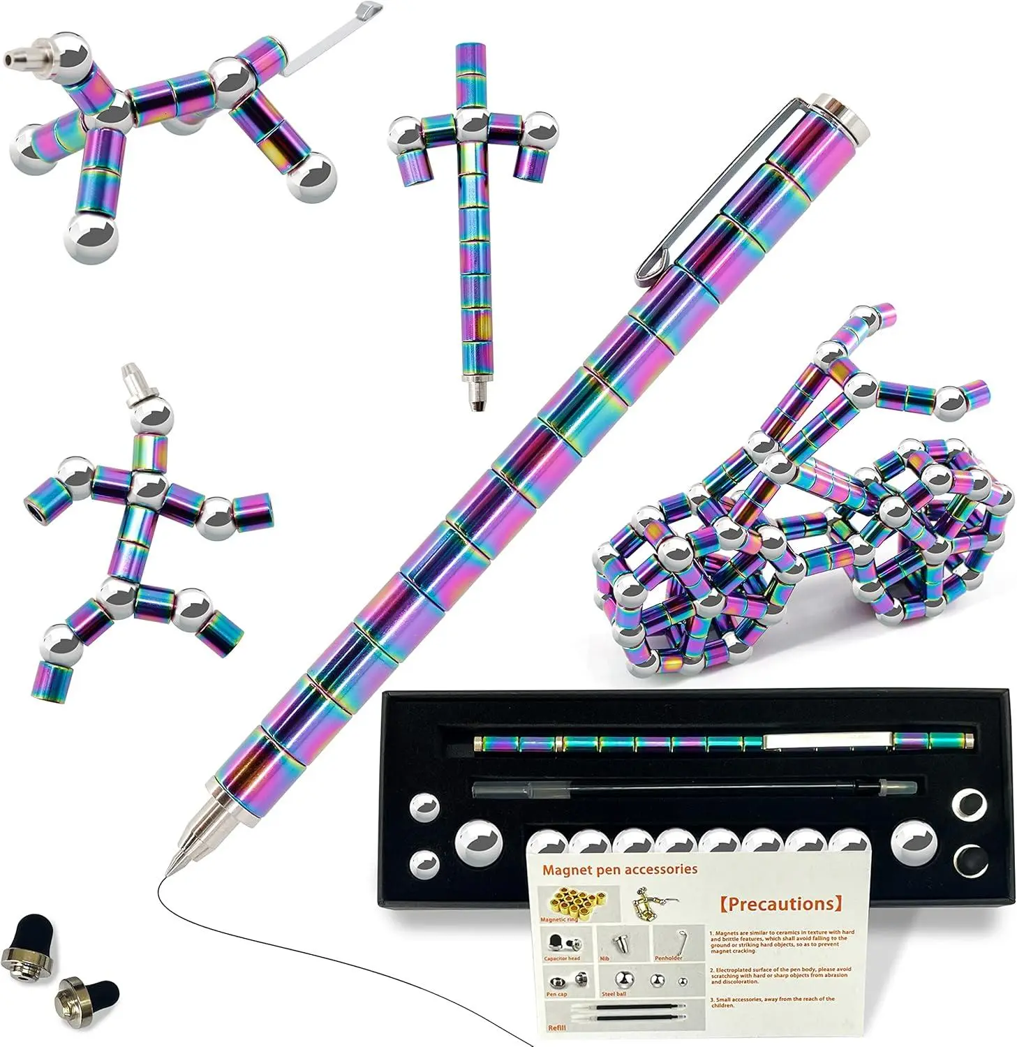 Magnetic Fidget Pen，Cool Fidget Toys，Gift for Teenage Boys,Figette Toys - Perfect for Stress Relief and Focus - Great Fidget Toy for Adults and Teens - Unique Gift for Boys and Girls BYTEAIDREX