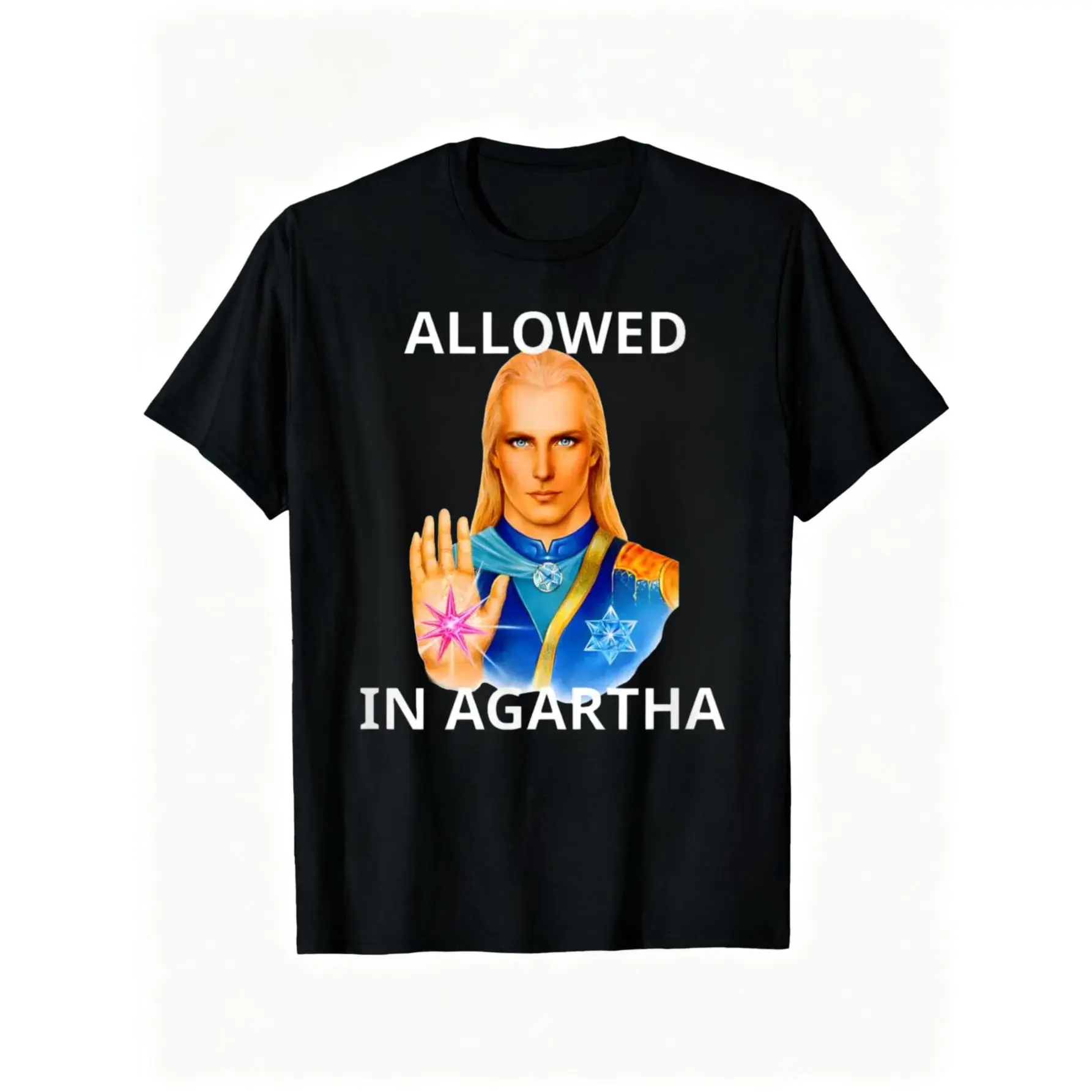 Women's Pure Cotton Short-Sleeve Crew Neck Casual Agartha Ashtar Meme T-Shirt Top, Machine Washable