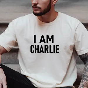I Am Charlie T-shirt Unisex USA American Pride Shirt Charlie Adult Sizes S-3XL Soft Fabric Hand Printed Comfortable Casual Wear