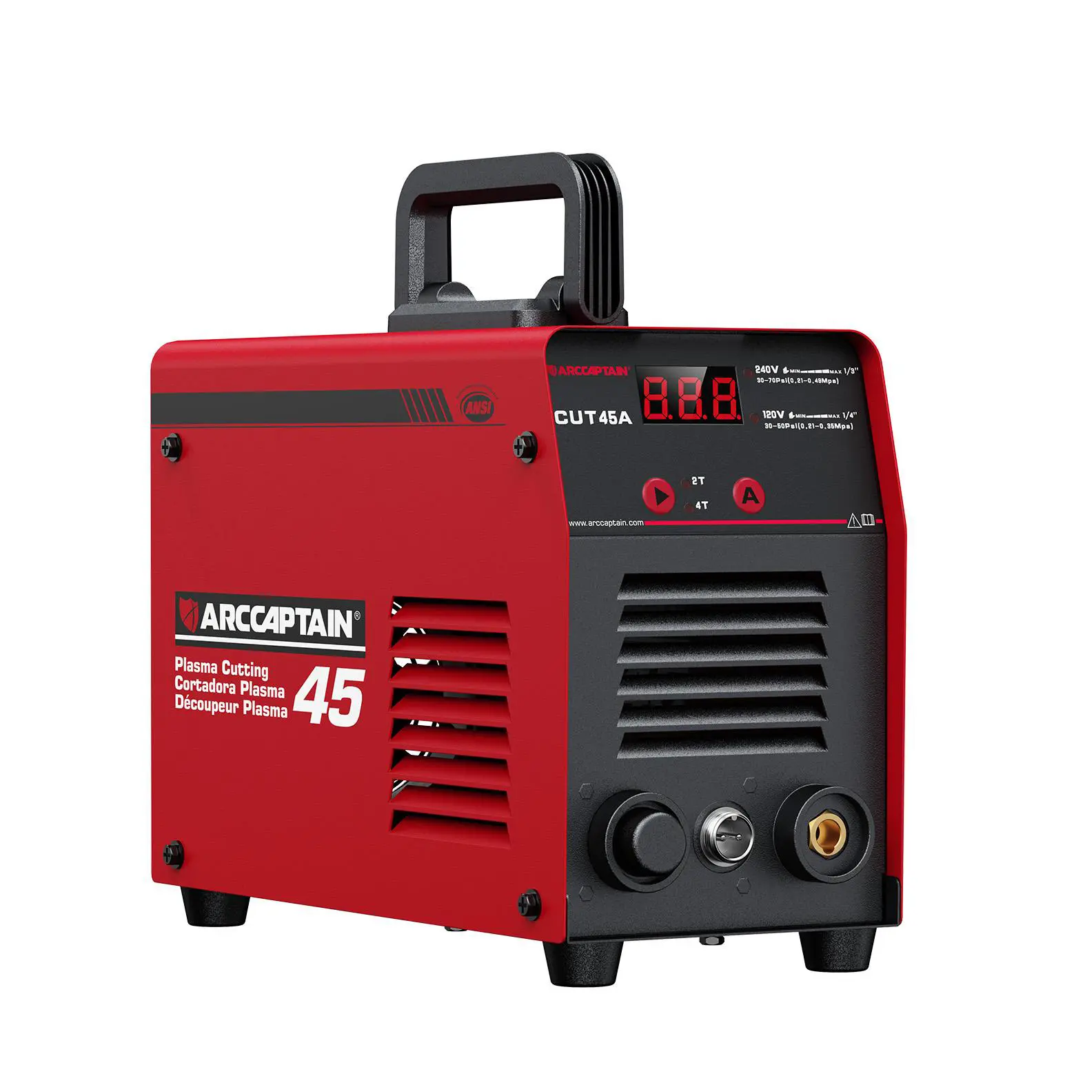 ARCCAPTAIN 45A Portable Lightweight Plasma Cutter Welder - Dual Voltage, 2T/4T Function, Digital LED Display, Versatile Efficient Cutting Tool for Carbon Steel Fabrication, Father's Day Gift