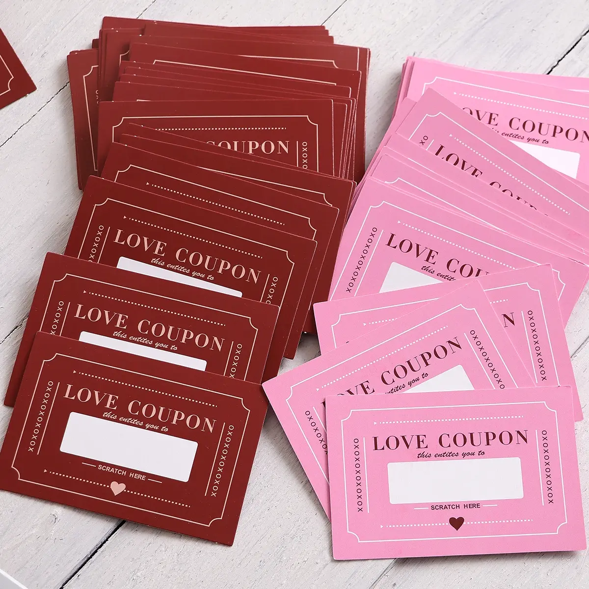 Scratch Off Love Coupon, 5 Counts/10/20pcs Romantic Creative Interactive Scratch Off Date Ideas for Couples, DIY Personalization Romantic Scratch Off Cards for Weddings Anniversaries, Gift, DIY Kit