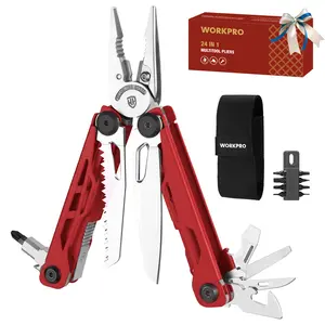#Summervibes WORKPRO 24-in-1 Mutitool, Stainless Steel Multitool Pliers with Pocket Knife and Screwdrivers, EDC Self-locking Multi Tool with Sheath, Belt Clip for Outdoor Activities, Gifts for Men