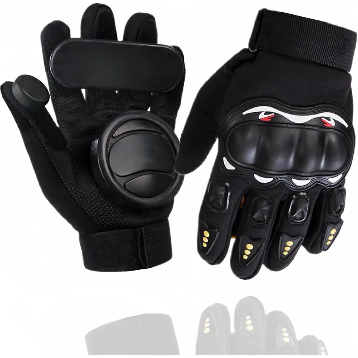 Full-Finger Skateboard Longboard Slide Gloves with 3 Sliders, Downhill Outdoor Gloves for Beginners, Downhill Gloves
