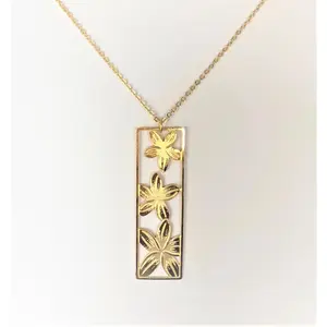 Rectangle Plumeria Necklace