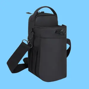 Magnetic Water Bottle Holder For Backpacks - Hands-Free Gym & Outdoor Hydration Pack With Secure Strap, Durable Fabric, Black - Unisex Design For Men & Women, Outdoor Hydration Accessory | Magnetic Attachment Gym Drinkware casual bag Tumbler Mug Cup