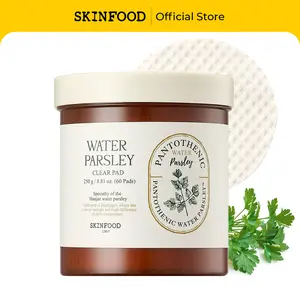 [SKINFOOD Official] Pantothenic Water Parsley Clear Toner Pads | Daily Acne Exfoliating Pads for Sensitive Skin, Korean Skincare Sebum Control Face Toner for Acne Prone Skin, 8.81 oz (60 Pads)