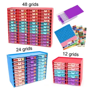 12/24/48 slot Diamond Art Trays With Rack Kits,New Drawer Tray With Multi-size Drill Plate Keep Drill Neatly Aligned Diamond Painting Tools