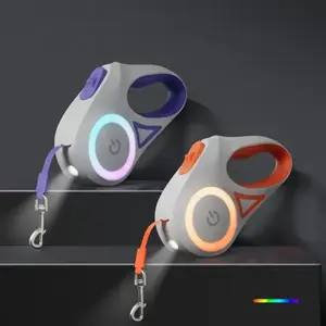 Custom Bright LED Flashlight for Pets - Safe Night Walking Light Ring with Colorful Lights for Dogs