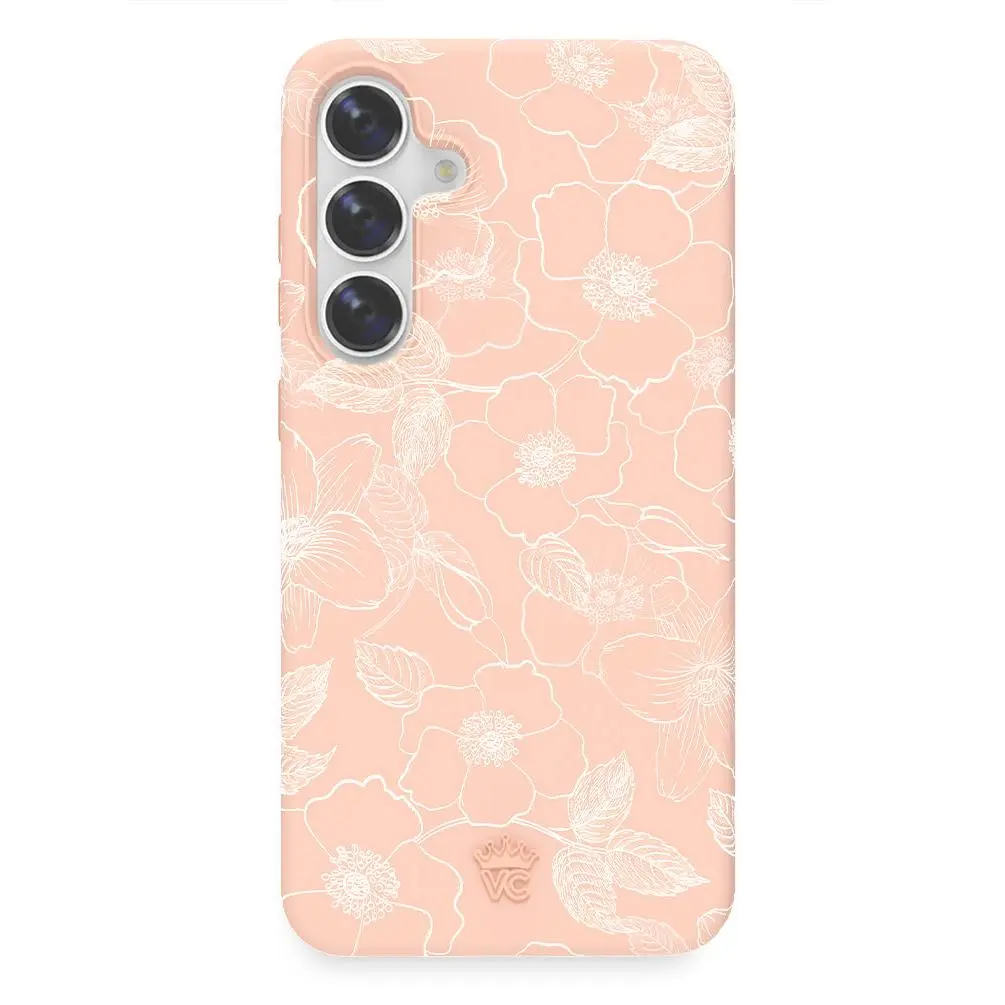 Velvet Caviar Peach Blossom Floral Casing for Samsung Smartphones - Shockproof, Protective, High-Quality, Cute & Stylish Handheld Cellphone Case with Phone Decoration Element