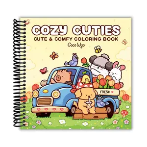 Cozy Cuties: Coloring Book for Adults and Kids (Spiral Bound)