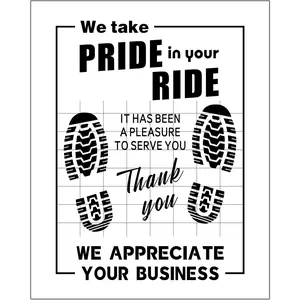 50 count Paper Floor Mats for , Disposable White Automotive Floor Mats  Paper,   Foot Pads Protective Papers, Thank You Mats for  Detailing, Auto Dealership (20" x 16")