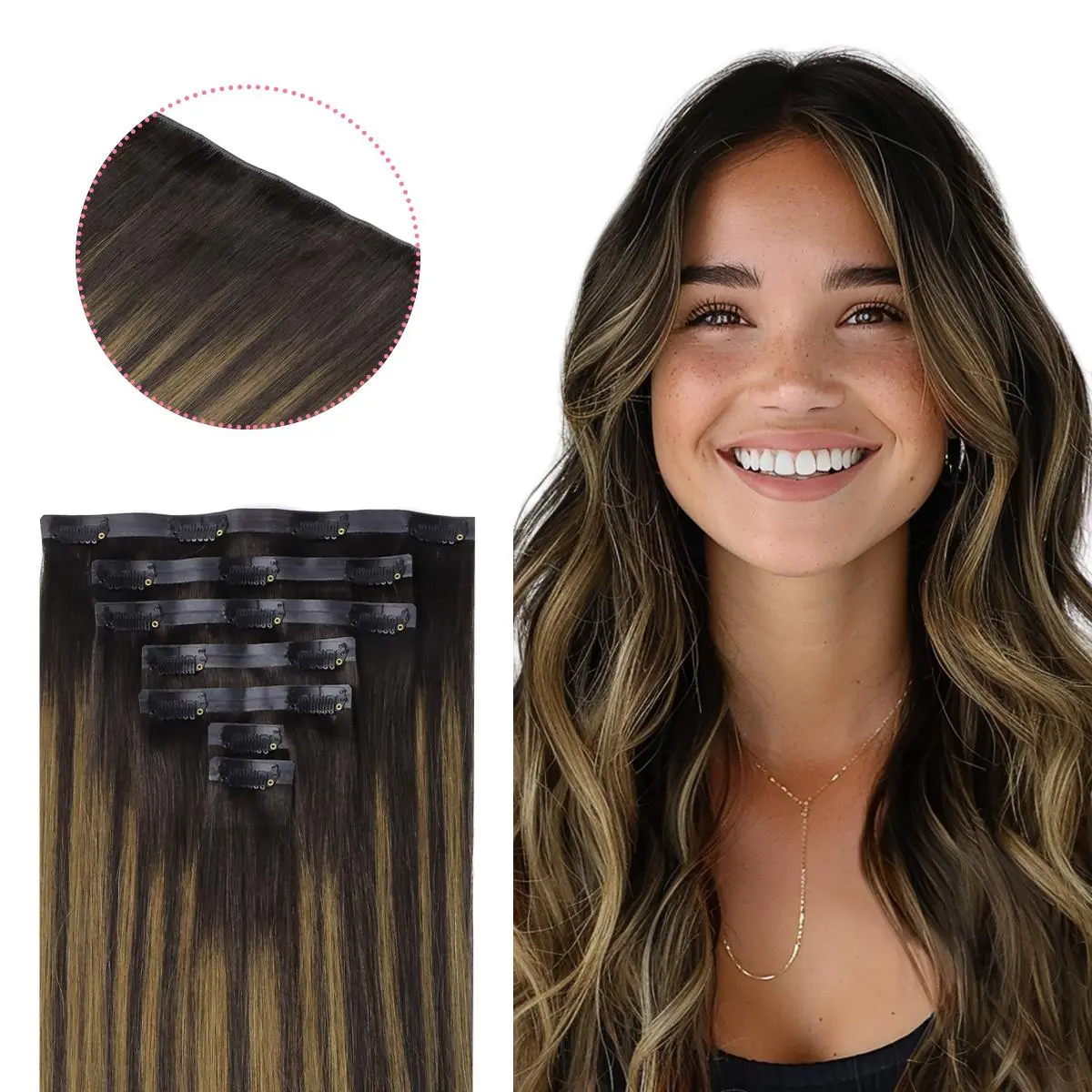 GOO GOO Invisi Edge Injected Seamless Clip in Human Hair Extensions Invisible Natural Straight summer hairstyles #summerwins #SummerFinds