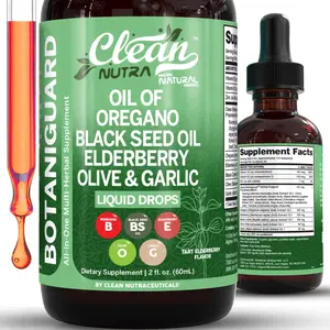 Clean Nutra Oil of Oregano, Black Seed Oil, Elderberry, Olive, Garlic & More for Immune & Respiratory Support Supplement Liquid Drop – BotaniGuard