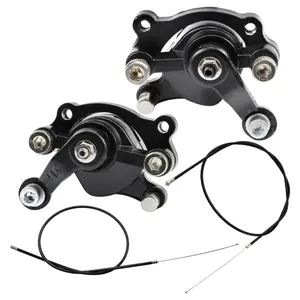 Motorcycle Front & Rear Disc Brake Caliper Pad with Front & Rear Brake Cale Line for 43cc 47cc 49cc 2 Stroke Dirt Pit Bike Scooter Quad ATV UTV Go Kart Moped Buggy Dune Golf Cart