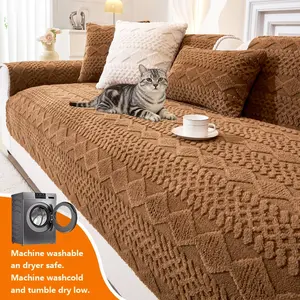 1pc Soft Plush Sofa Cover Protector, Pet-Friendly Short Fur Couch Pad, Cozy Home Decor for Bedroom Office Living Room, Universal Sofa Protector, Decorative Sofa Protector