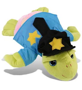 DOLLIBU 10" Super Soft Uniform-Look Rainbow Green Sea Turtle Stuffed Toy for Kids