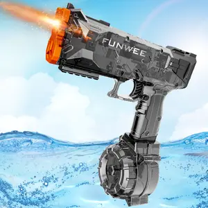 【Fathersdaygifts】Electric Water Shooter with LED Lights, Powerful Squirt Water Pistol for Kids/Aldults,Long Range Shoot Reach To 26-35ft Outdoor Water Toy,High Powered IP67 Waterproof for Summer, Outdoor,Party,Birthday Giftp