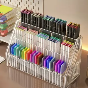 Large Capacity Acrylic Storage Rack, Brush Organizer Box, Toy Holder, Suitable for Pens, Pencils, Markers, Home Office School Use