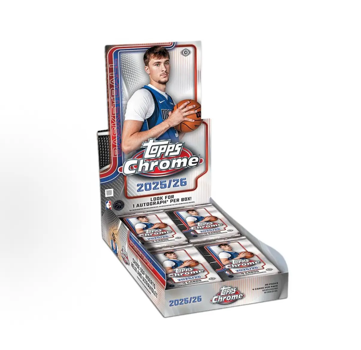2025-26 Topps Chrome Basketball Hobby Box - Officially Licensed NBA Trading Cards - 1 Guaranteed Autograph Per Box - 80 Cards Total - Factory Sealed & Unsearched, Sports Card Packs, Trading Card Collectibles