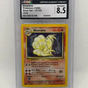 Pokémon Ninetales Base Set Holo Unlimited Rare Card 12/102 NM/Mint Condition CGC Certified 8.5