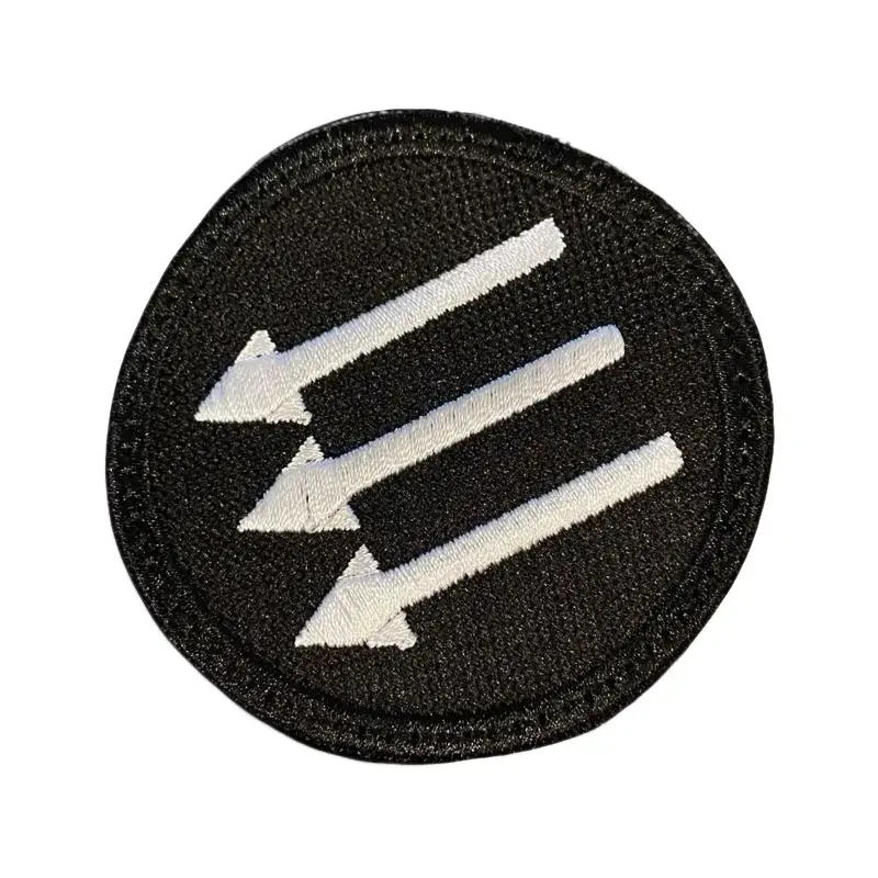 Iron Front 3-Arrow Motif Embroidered Patch - 2.5 in Fabric Applique, Dressmaking Applique, Geometric Embroidery Design, Multiple Backing Options (Iron-On, Sew-On, Hook Backing), Dressmaking Fabric Applique