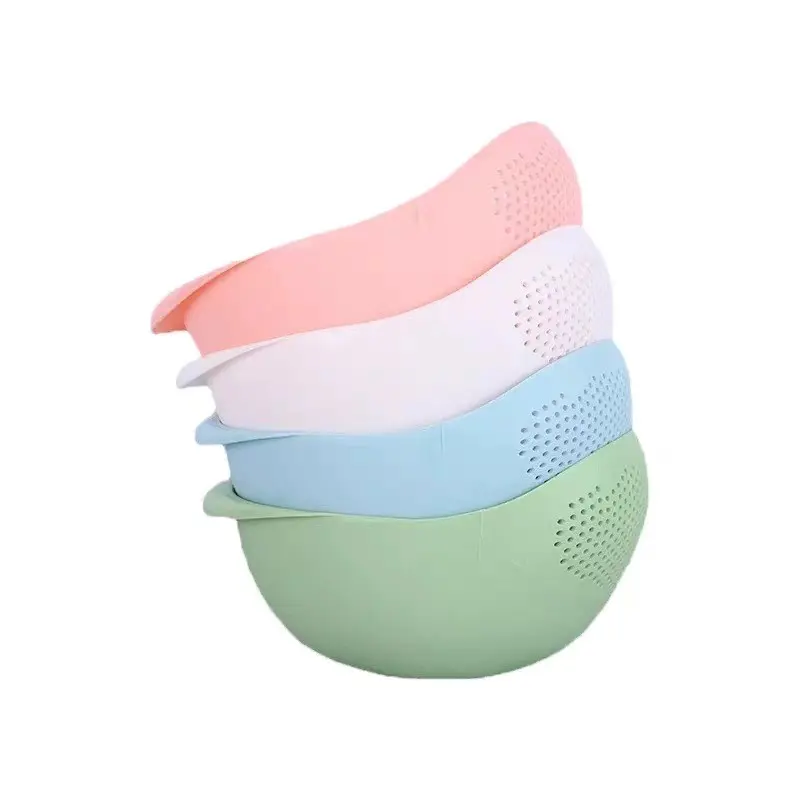4pcs Thick Plastic Multi-Functional Rice Strainer Basket, Fine Mesh Quick Drain, No Grain Loss, Kitchen Essential, Kitchen Gadgets, Household Kitchen Supplies, Easy Clean