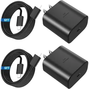 45W USB C Super  Charger Compatible with  Galaxy S25 Ultra S25+ S24 S23,  17 16 15 Pro Max - 2-Pack PPS Type C Wall  Block Adapter with  for Android Pixel