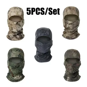 5PCS Camouflage Balaclava, UV Protection Tactical Hood, Helmet Liner for Motorcycle & Cycling