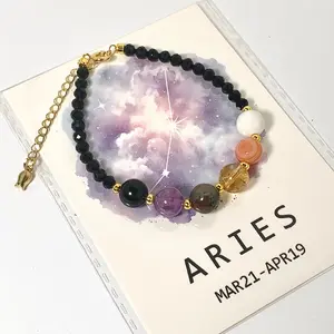 Aries Crystal Bracelet - Handcrafted Natural Crystal 12 Constellation Bracelet - Crystal Shore