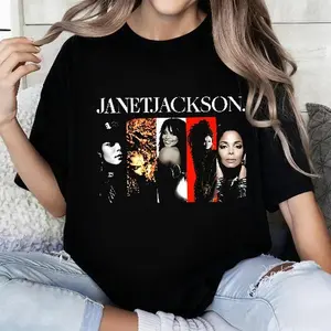 100 Percent Cotton Vintage Style T-Shirt Janet Jackson Album Artwork Summer Wear Gift For Music Lovers # Michael Jackson # Jaafar Jackson # biopic # music legend