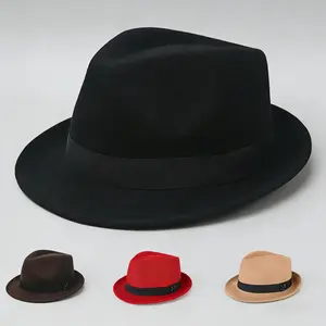 Unisex Wool Fedora British-Style Cowboy Hat Retro Casual Versatile Accessory Enhance Your Look Perfect Gift Option