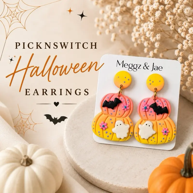 Halloween PickNswitch You Pick Polymer Clay Earrings, hypoallergenic and lightweight