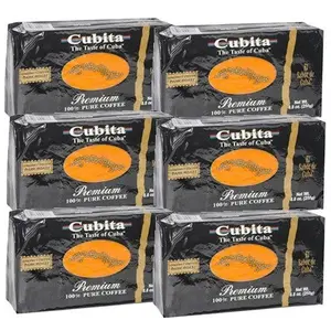 Cubita Premium Cuban Ground Coffee Blend - 8 oz Each, Pack of 6, 100% Pure, Cuban-Tasting, Espresso-Compatible, Manufactured in USA