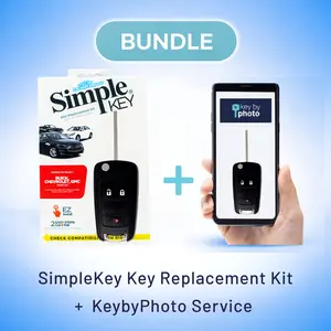 Ultimate Key Bundle DIY Car Key Replacement Kit with SimpleKey™ Programmer & Key By Photo™ Service | Select Buick, Chevrolet & GMC Vehicle with 3 Button Remote Key with High Security Blade (GMFK3SK-KBP-UKB)