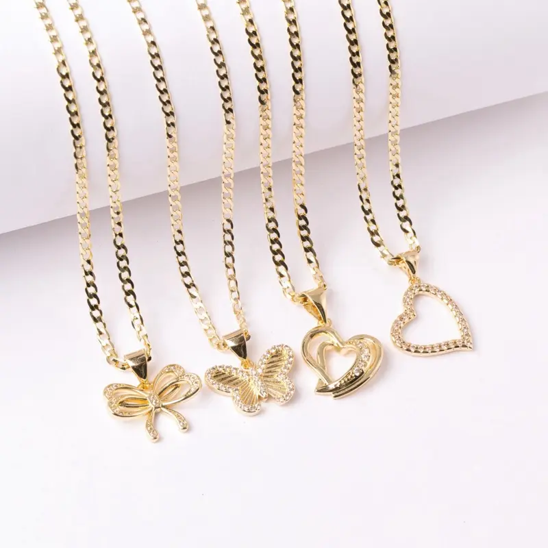 14K Gold Laminated Tree of Life Pendant Necklace – 2mm Cuban Link Chain – 16”20¨ 22”
