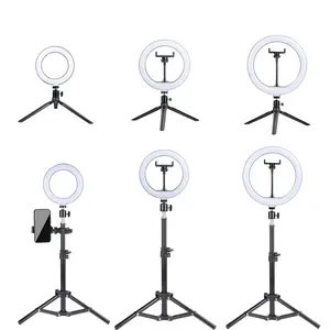 6-14" Ring Light 10 Dimming Levels 22 Modes Professinonal Fill Light 3CCT/RGB with Tripod & Phone/IPad Holder For Live streaming