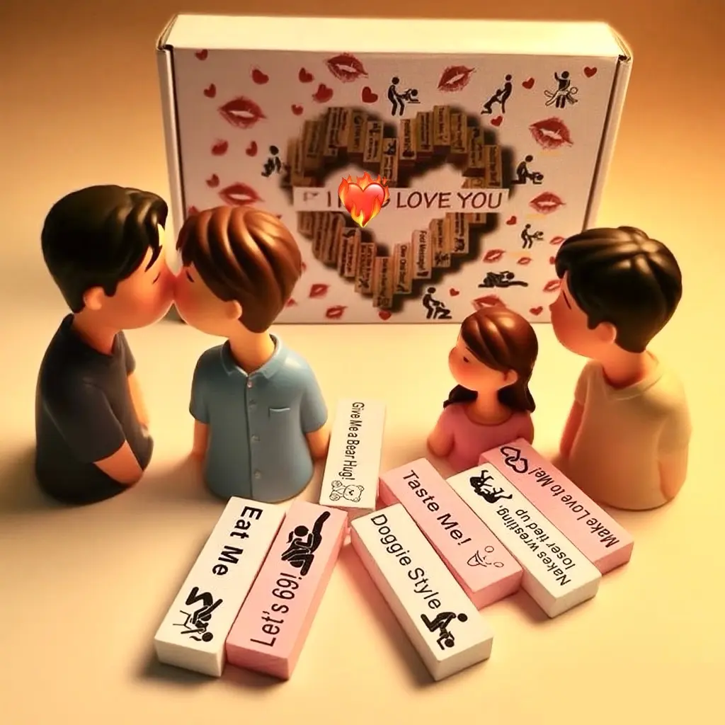 48pcs Pink & White Wooden Block Couple Blocks Set, Classic Stacking Tower Game with Hints & Challenges, Romantic Valentine's Day Gift for Couples (Home & Festive Party Supplies), Building Blocks, Adults