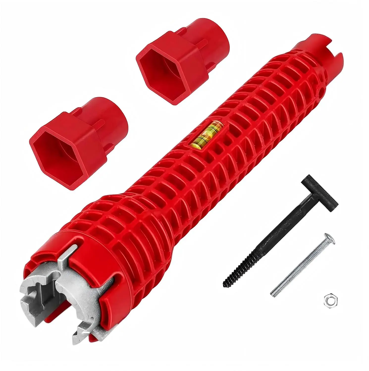 14-in-1 Faucet & Sink Installer Multitool Pipe Wrench Kit - 1 Wrench Body, 2-in-1 Functionality, Heavy-Duty Steel-ABS-Alloy Build, Adjustable Grip Handle, Portable Case, 34mm/1.34 Inches Fit, Plumbing Tool for Tight Spaces, Kitchen Plumbers