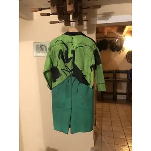 PRAYING MANTIS PAINTED LEATHER COAT
