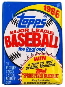 1986 Topps Baseball-Factory Sealed Wax Pack