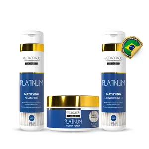 Kerabrasil Platinum Blonde Enhancing Kit - Keratin-Rich Formula for Brightness & Strength - Enhances Blonde Tones for Radiant Platinum Shine - Suitable for All Shades - Long-Lasting Use